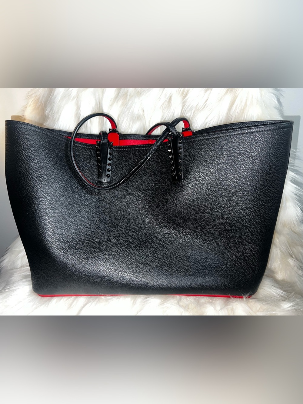 AUTHENTIC Christian Louboutin Cabata Black Leather Large Shopper